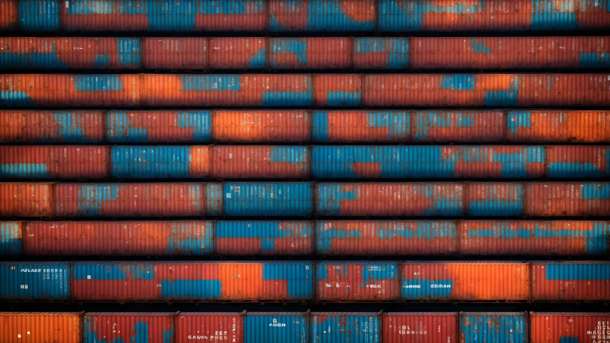 a fleet of high-cube shipping containers neatly aligned in a busy port, showcasing their extra height and storage capacity.