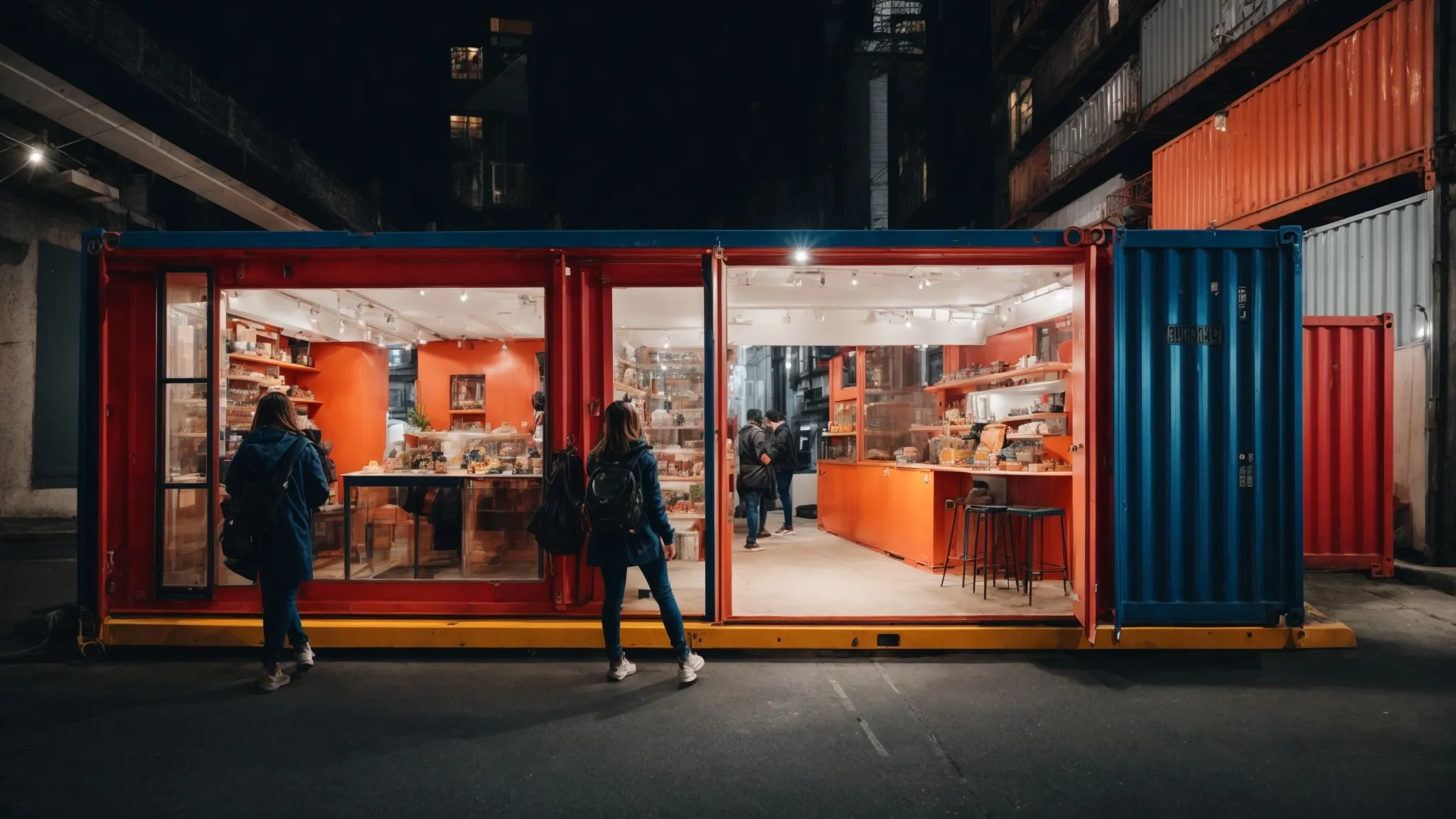 Open-sided shipping containers