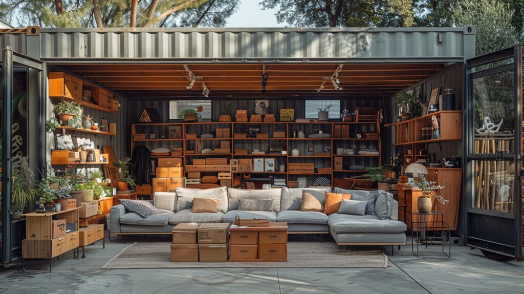 Maximum furniture volume in 20-foot container