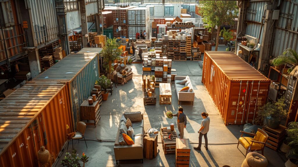 Maximum furniture volume in 40-foot container